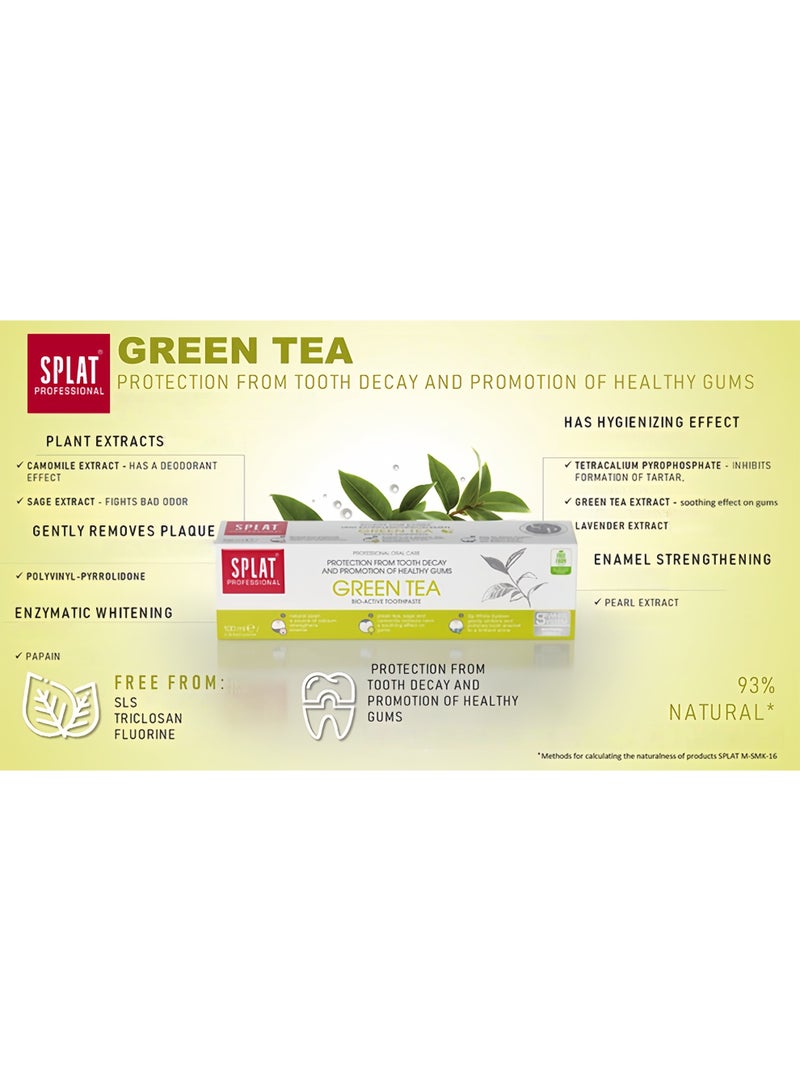 SPLAT Professional Green Tea Bio Active Toothpaste ，Maintain Oral Health 100ml - Image 2